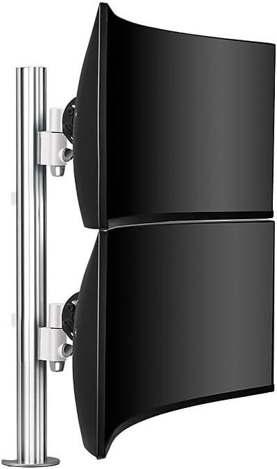 Atdec Dual Stack Heavy Monitor Desk Mount - Flat and Curved up to 49in - VESA 75x75, 100x100