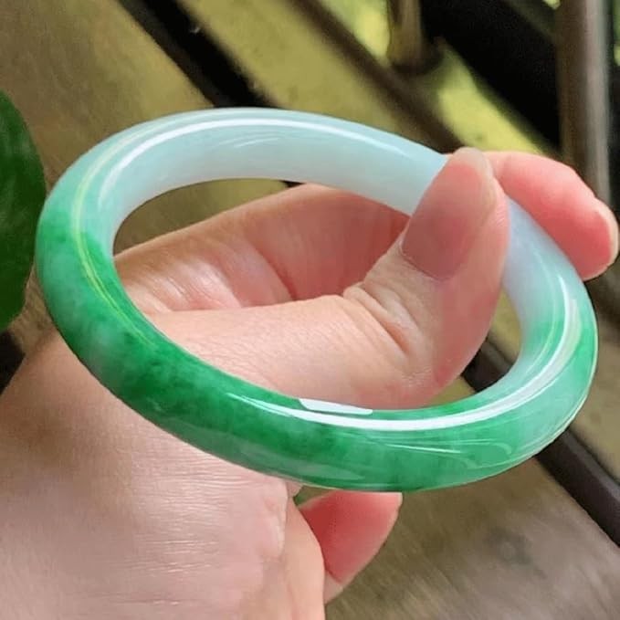 Green Jadeite Bracelet Round Jade Bracelet Female Jewelry