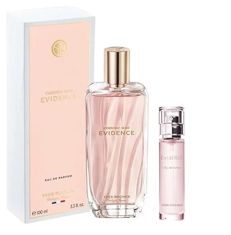 Yves Rocher Comme une Evidence Eau de Parfum, 100 ml./3.3fl.oz. and Comme une Evidence, Travel Size 10 ml./0.3 fl. oz. (Set)